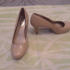 Alfani Nude Patent Leather Kitten Heel Pumps